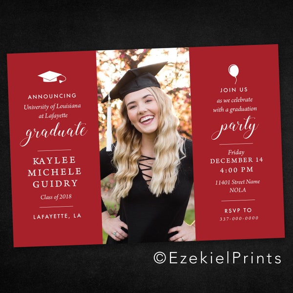 College Graduation Announcement and Party, Nursing Graduation Announcement & Party Invitation {Customize your school colors!}
