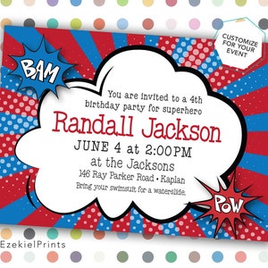 Superhero Birthday Party Invitation