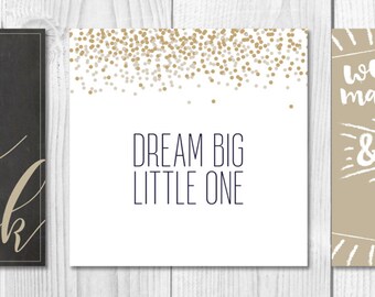 Gwiazdy, Księżyc, przedszkola marzenia Wall art, przedszkole dekoracje, zestaw 3, Baby Gift, bezpłatnymi, neutralny płeć