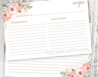 Derby Bridal Shower Printable Recipe Cards, Floral Derby Shower, Matching Invitation, Recipe Shower