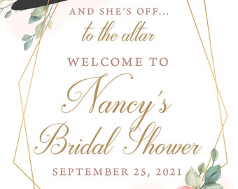 24x36 Custom Sign to Match Derby Bridal Shower Invitation