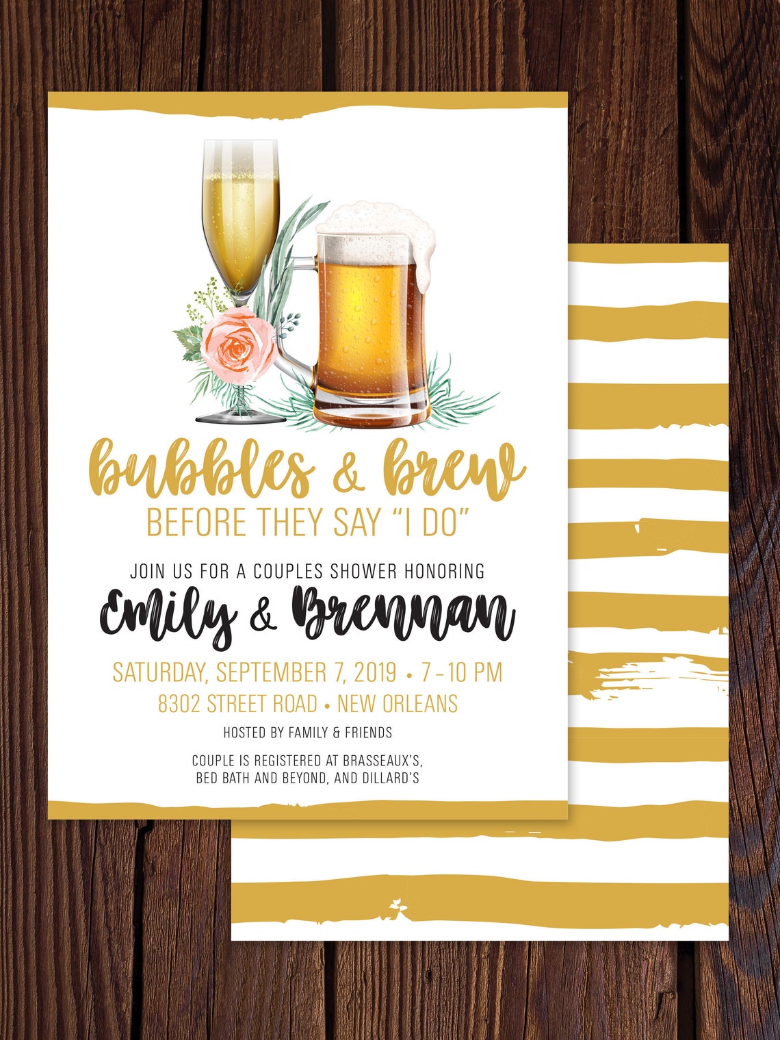 Bubbles & Brew Couples Shower Bubbles and Brew Before I Do Etsy