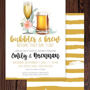 Bubbles & Brew Couples Shower, Bubbles and Brew Before I Do, Couples Wedding Shower, Beer and Champagne, Bar Party