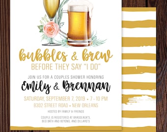 Bubbles & Brew Couples Shower, Bubbles and Brew Before I Do, Couples Wedding Shower, Beer and Champagne, Bar Party