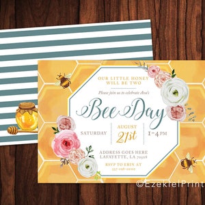 Invito alla festa di compleanno del giorno felice delle api