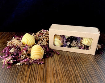 Beeswax Votive Candle - Canadian 100% Pure Beeswax Mini Hive Gift Box of 4