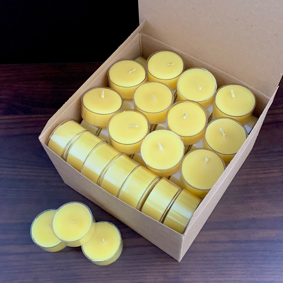 Bulk Beeswax Tea Light Candles in Gift Box 67 Pack Made of Etsy