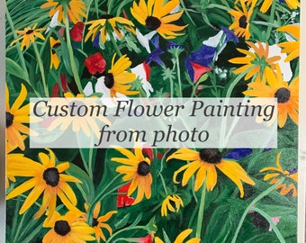 Custom Flower Commission Acrylic Painting on Canvas
