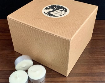 Unscented Soy Wax Tea light Candles - Gift Box Bulk Pack of 80 in Aluminum Metal Cups
