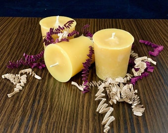 Beeswax Votive Candles - Burn time of 15+ hours - Large Gift Box 20 - Canadian 100% Pure Beeswax