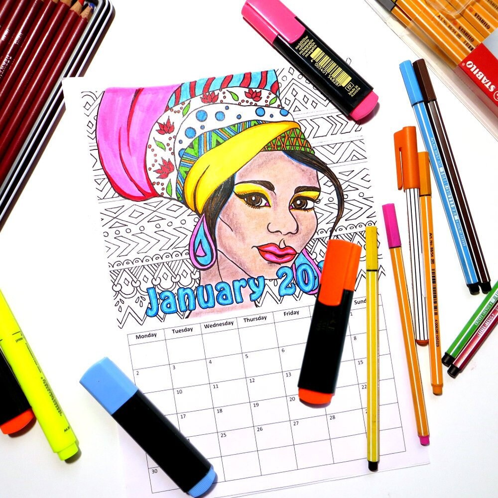 printable-coloring-calendar-2021-2022-indian-african-etsy
