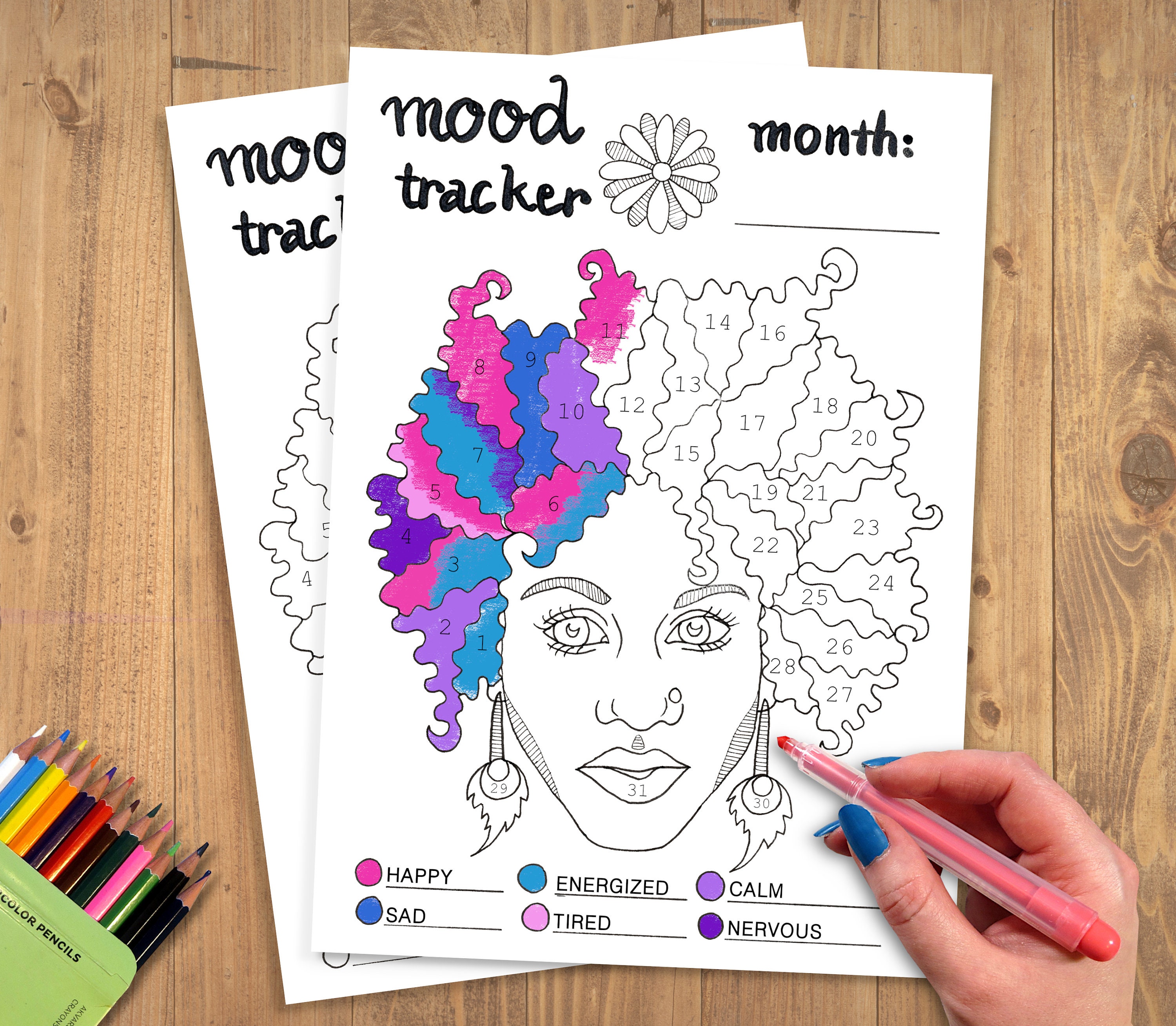 Printable Mood Tracker PDF Bundle | A4 & A5 | Monthly Mood Chart Set ...