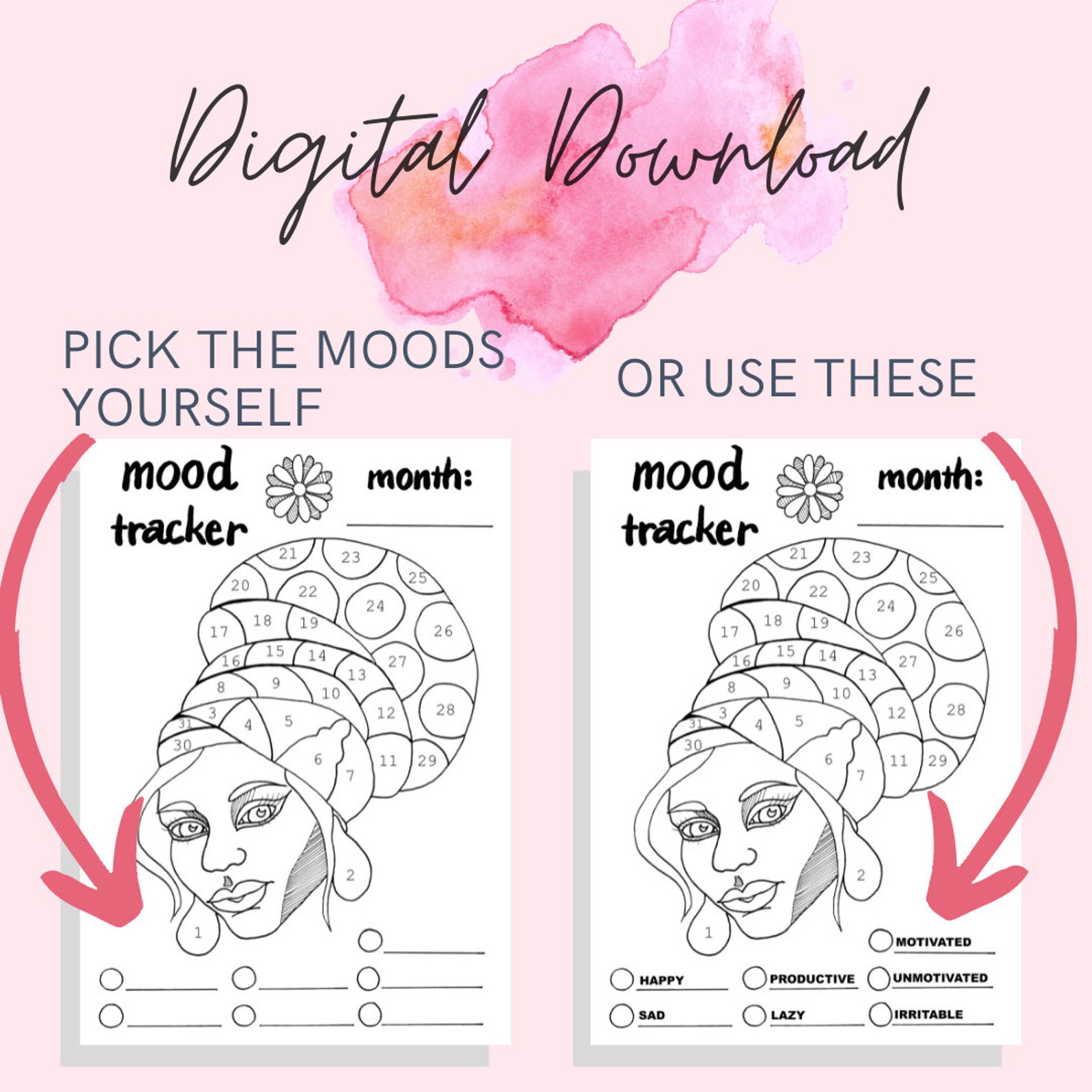 Printable Mood Tracker PDF Bundle | A4 & A5 | Monthly Mood Chart Set ...