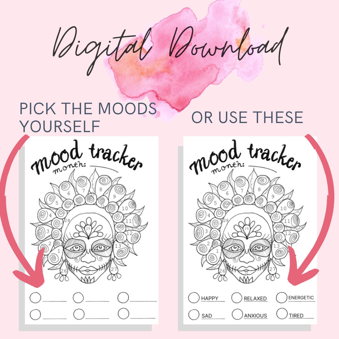 Mood Tracker Monthly Printable PDF A4 & A5 | Mood Chart | Mood Tracking ...
