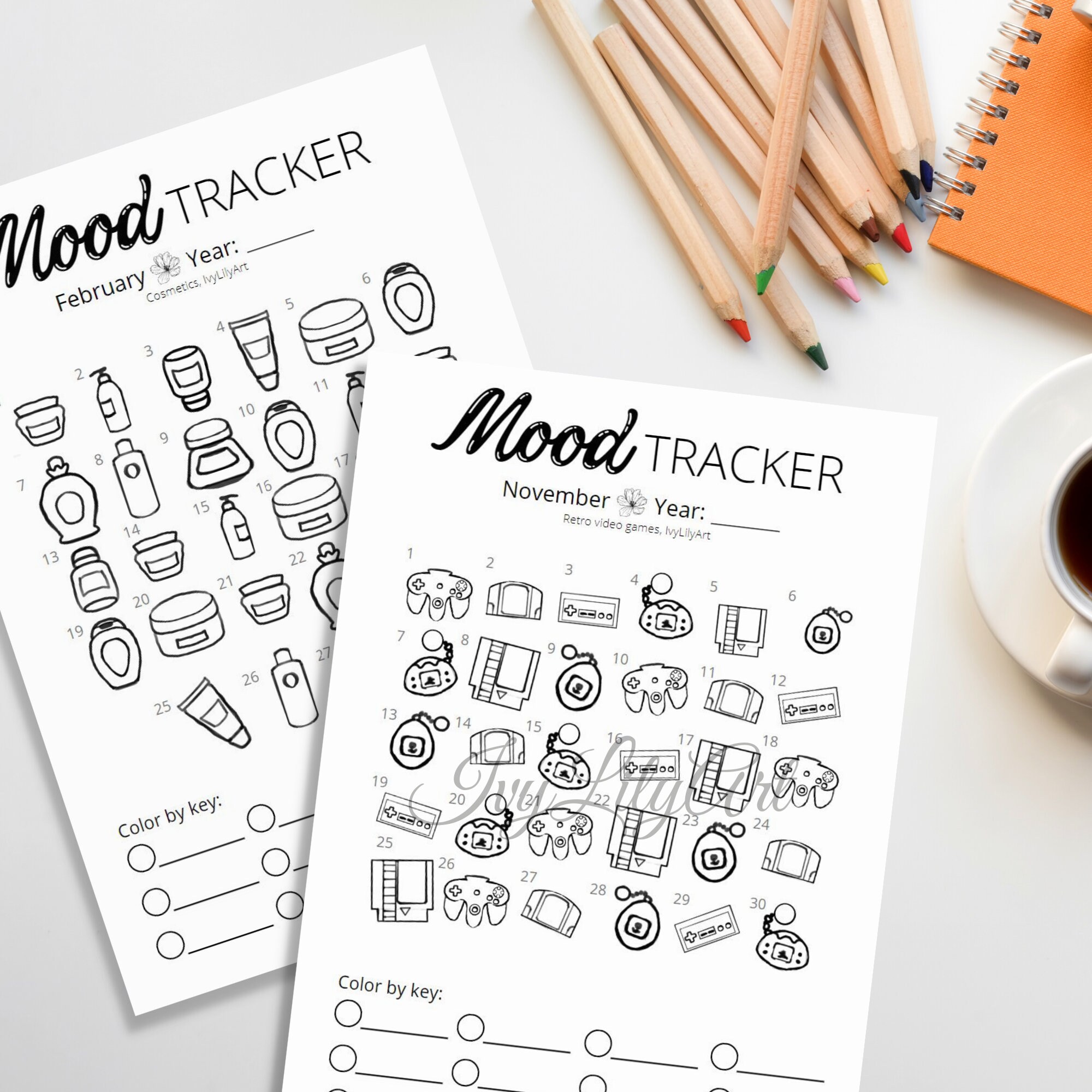 Monthly Mood Tracker Printable | A4, A5 & Letter Size PDF | 12 Designs ...