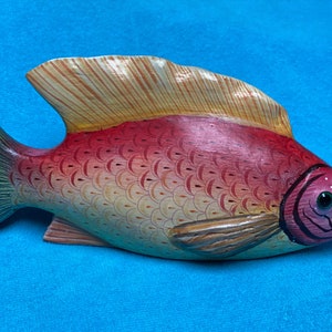 Ceramic Fish Mexican Folk Art signed JCR Mexico. Very heavy with strong colors and detail.