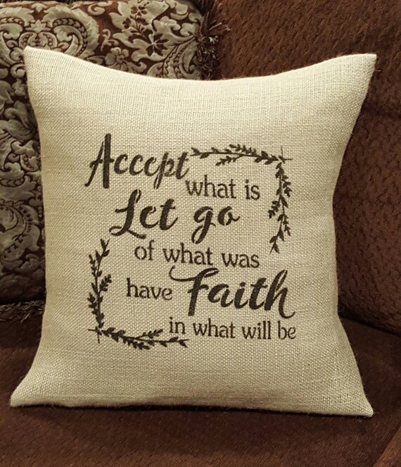 Items similar to Inspirational Decorative Burlap Pillow on Etsy