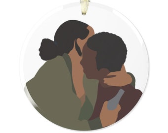 Glass Ornament, Black Love, Afrocentric Christmas Ornament