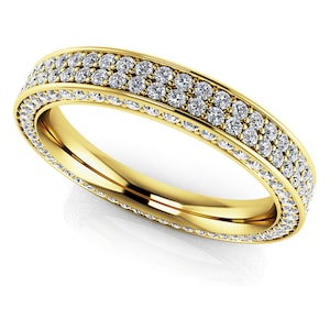 Anel de diamante de ouro amarelo 14k, anel de diamante de ouro 14k, aliança de diamante personalizada, anel de diamante eterno, JewelryNest