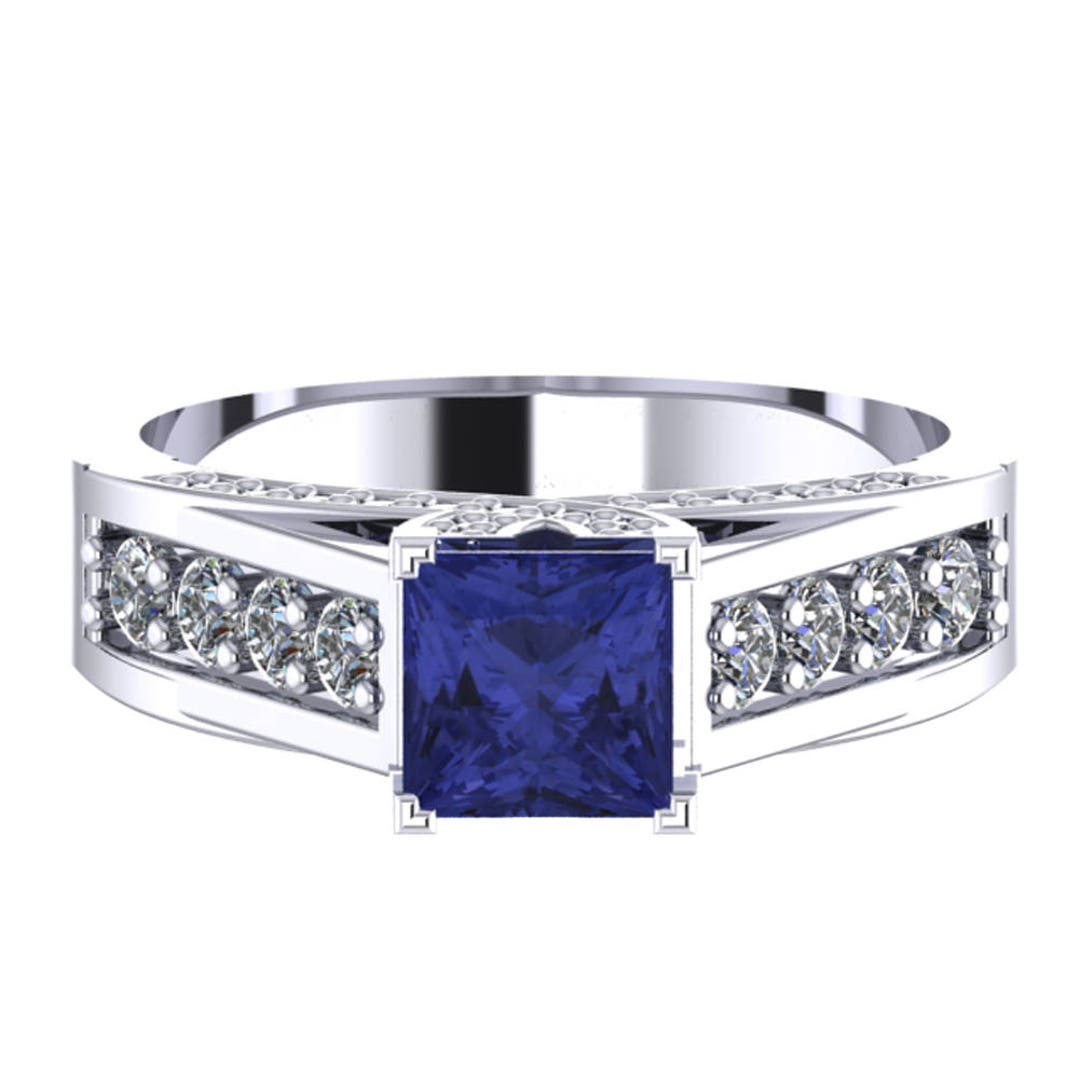 Tanzanite Wedding Band Tanzanite Band Herkimer Diamond Engagement