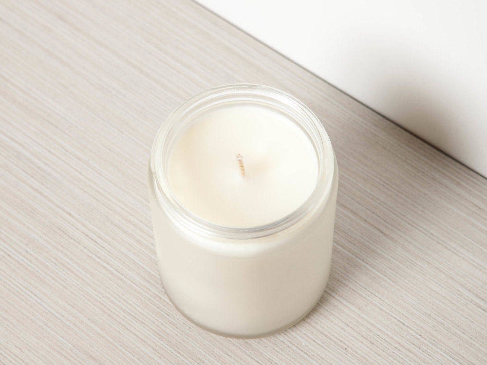 Bougie de Méditation. Bougie en Bois Santal. Soja, Bougie 8 Oz Cire Soja Par Ujjayi, Livraison Libre