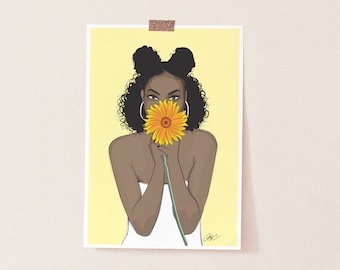 black girl magic, african american art,  wall art, melanin, art print, afro art, natural hair art, natural hair, black woman art, wall decor