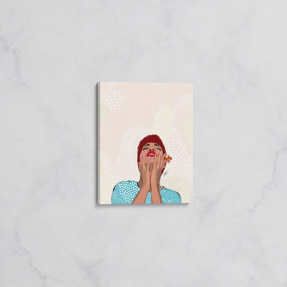 Joyful Grateful Inspirational African American Canvas Wall Art Etsy