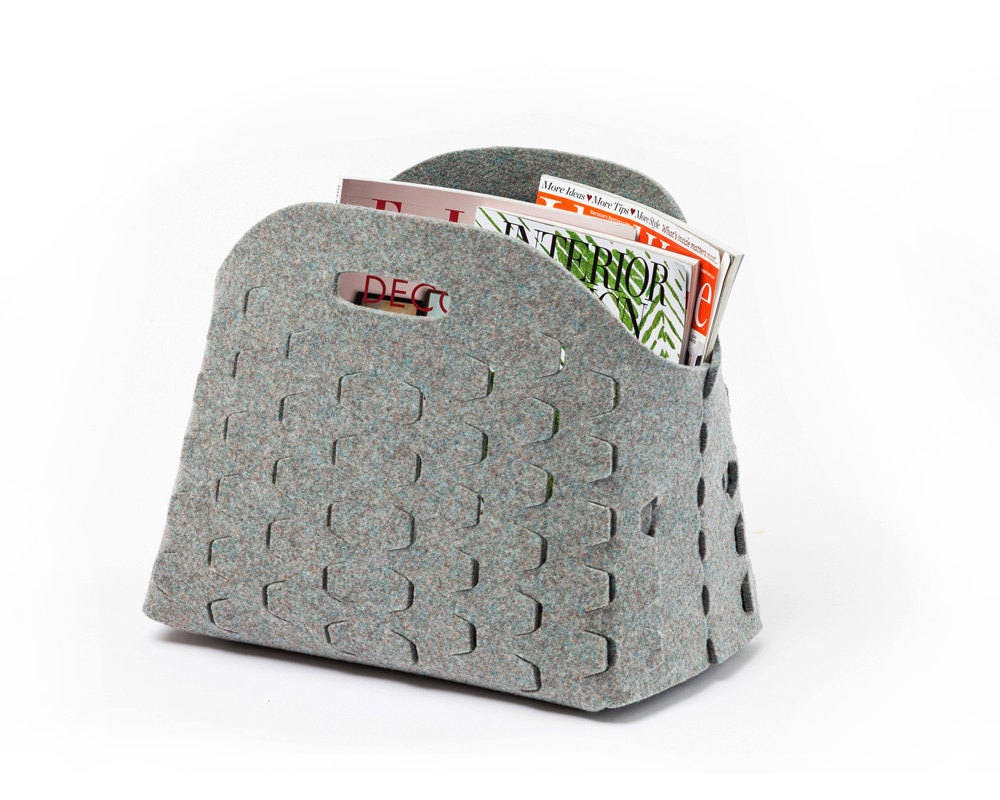 Felt scales basket grey cottage bag felt laundry basket Etsy