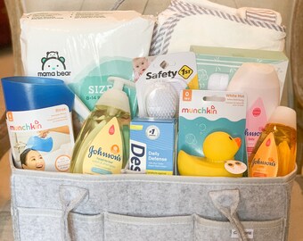Filled Bathtime theme Diaper Caddy Gift Basket