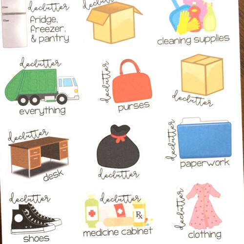 Declutter Planner Stickers Cleaning Planner Stickers - Etsy