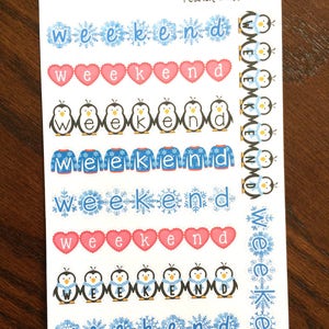 Stickers hiver week-end - Stickers hiver - Stickers bannière week-end - Stickers week-end - Stickers hiver