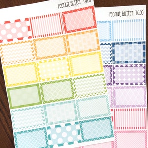 Gemusterte Regenbogen Halbe Boxen Planer Aufkleber - Designer Halbe Box Aufkleber - Regenbogen Aufkleber - Karierte halbe Boxen