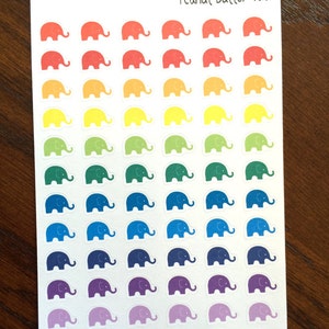 Elefanten Planner Sticker - Elefanten Sticker - Kleine Sticker - Tier Sticker - Regenbogen Elefanten - Glücksbringer Sticker - Elefanten