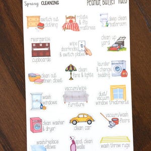 Spring Cleaning Planner Stickers Cleaning Stickers Cleaning List Stickers Spring Stickers Decluttering Stickers Declutter Stickers image 1