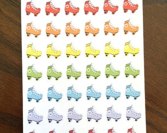 Roller Skates Stickers - Derby Planner Stickers - Roller Derby Stickers - Rainbow Skates - Roller Derby Skater Stickers