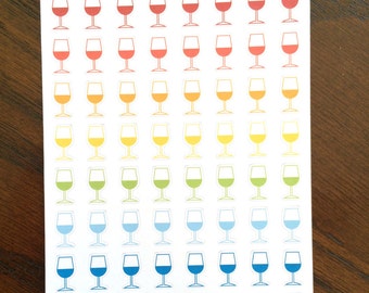 Wine Glass Planner Stickers - Wine Stickers - Wine Glass Icon Stickers - Wine Planning Stickers - Alcohol Stickers - Wine Glasses