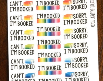 I'm Booked - Reading Planner Stickers - Book Stickers - Reading Stickers - Study Stickers - School Stickers - Bookish Stickers
