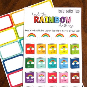 Lisez l'arc-en-ciel - Stickers lecture défi - Stickers lecture - Stickers liste de lecture - Stickers livres