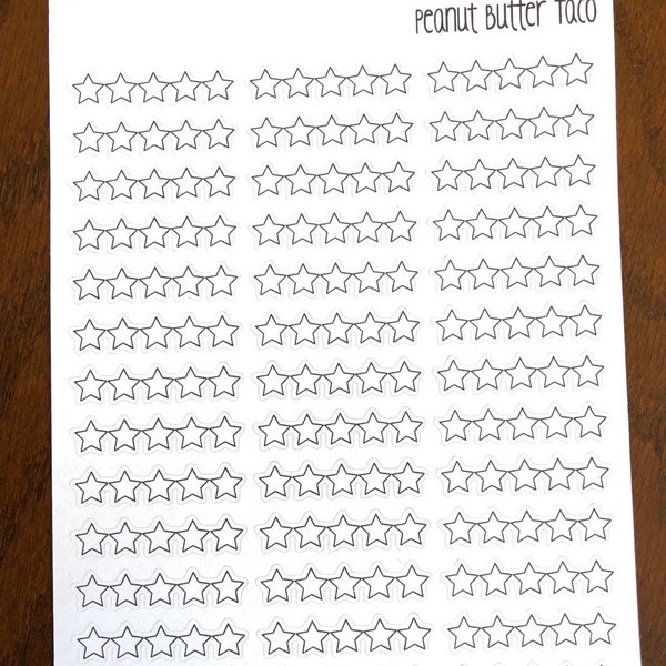 Star Rating Planner Stickers - Book Ratings Planner Stickers - Book Review Sticker - Reading Stickers - Movie Stickers - Star Stickers