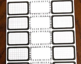Crosshatch schwarz & weiß halbe Boxen - schwarze halbe Box Sticker - halbe Boxen Aufkleber - neutrale Sticker