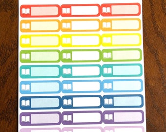 Book Icon Appointment Quarter Boxes - Reading Stickers - Book Stickers - Bookish Quarter Box Planner Stickers - Appointment Boxes