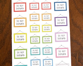 Do Not Disturb Signs - Planner Stickers - Day Off - Do Not Disturb Signs - Introvert Stickers - Calendar Stickers - Self Care Stickers