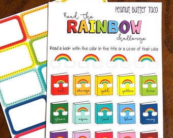 Lees de regenboog - Reading Challenge Planner Stickers - Planner Stickers lezen - Bucket List Planner Stickers lezen - Boekstickers