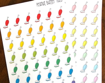 Vacuum Planner Stickers - Rainbow or Pastel Vacuum Stickers - Upright Vacuum Stickers - Doodle Stickers - Cleaning Stickers - Chore Stickers