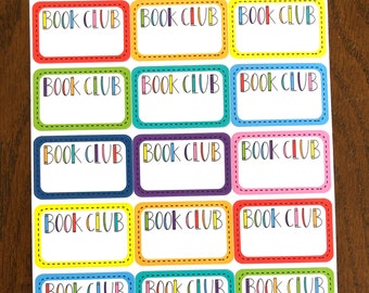 落書きブッククラブボックス - レインボー読書プランナーステッカー - 手描きステッカー - ブックステッカー - 読書ジャーナルステッカー - 本好きステッカー