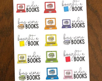 Order Books Planner Stickers - Buy Books - Bookworm Planner Stickers - Reading Planner Stickers - Book Shopping Stickers - Book Lover
