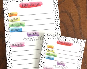 Buchbesprechung Sticky Notes - Sterne Bewertung - Lese Sticky Notes - Bücherwurm Geschenk - Bücherwurm Notizblock - Bücherwurm Notizblock