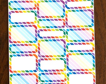 Rainbow Half Box Planner Stickers - Rainbow Half Boxes - Matte Box ...