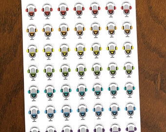 Podcast Icon Stickers - Podcast Planner Stickers - Podcast Show - Podcast Episode - Podcast Stickers - Podcast Reminder Stickers - Radio