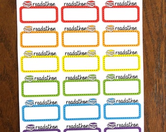 Readathon Boxes Planner Stickers - Boek Lover Stickers - Leesstickers - Leesgrage Stickers - Boekstickers - Lezing Journal Stickers